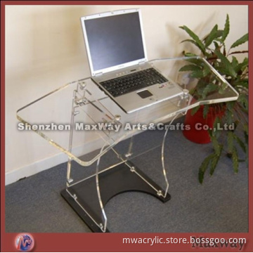 Clear prefab/knockdown acrylic furniture computer stand/table